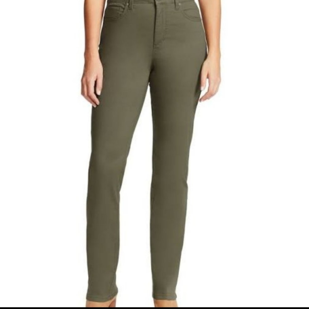 Olive army green skinny jeans size 10 - Picture 2 of 3